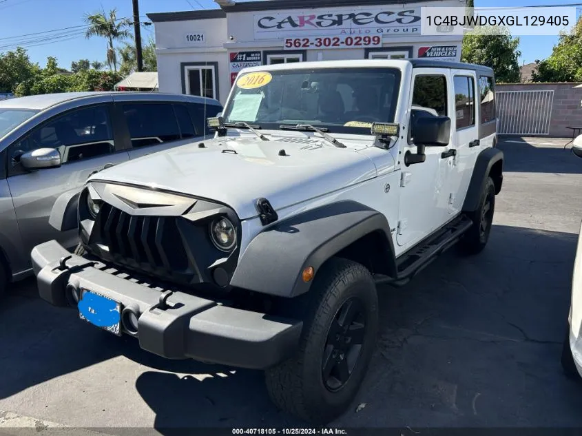 2016 Jeep Wrangler Unlimited Sport VIN: 1C4BJWDGXGL129405 Lot: 40718105