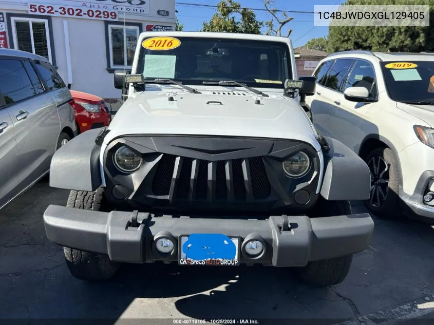 2016 Jeep Wrangler Unlimited Sport VIN: 1C4BJWDGXGL129405 Lot: 40718105