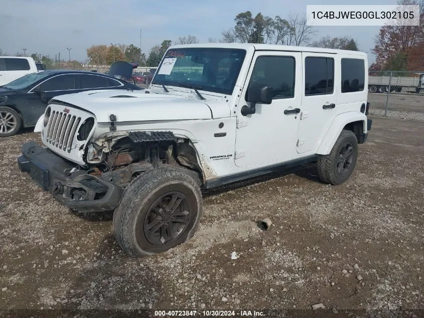 2016 Jeep Wrangler Unlimited Sahara VIN: 1C4BJWEG0GL302105 Lot: 40723847