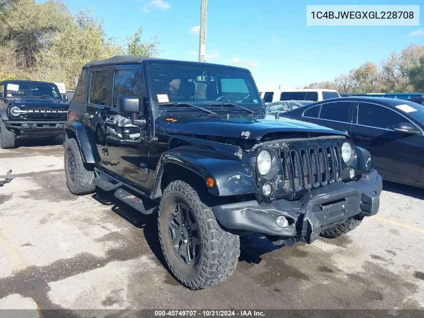 2016 Jeep Wrangler Unlimited Backcountry VIN: 1C4BJWEGXGL228708 Lot: 40749707