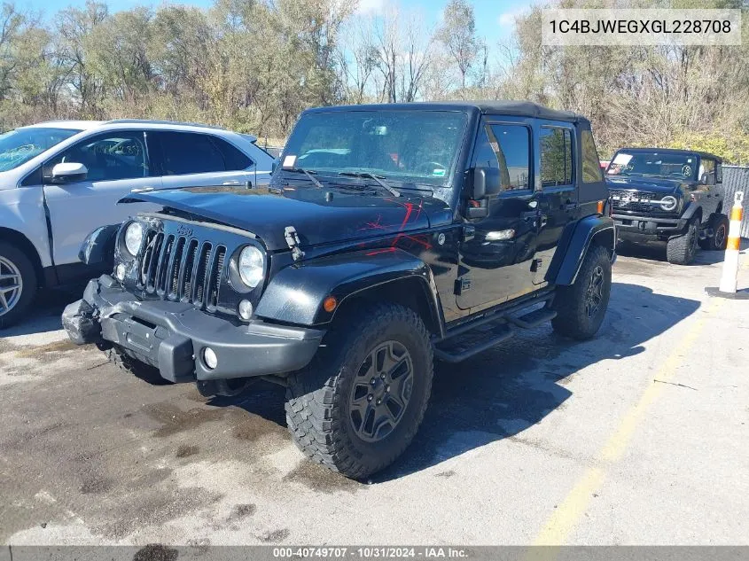 2016 Jeep Wrangler Unlimited Backcountry VIN: 1C4BJWEGXGL228708 Lot: 40749707