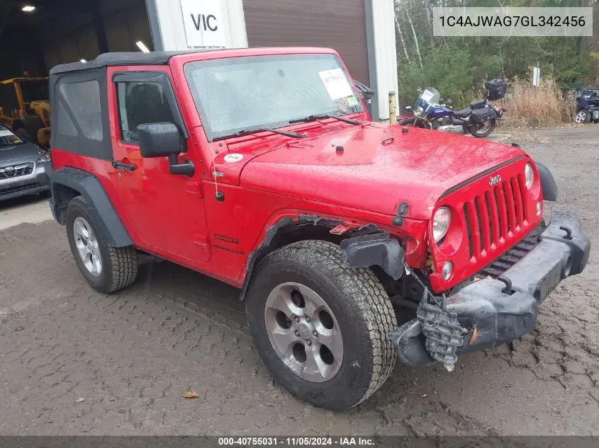 1C4AJWAG7GL342456 2016 Jeep Wrangler Sport