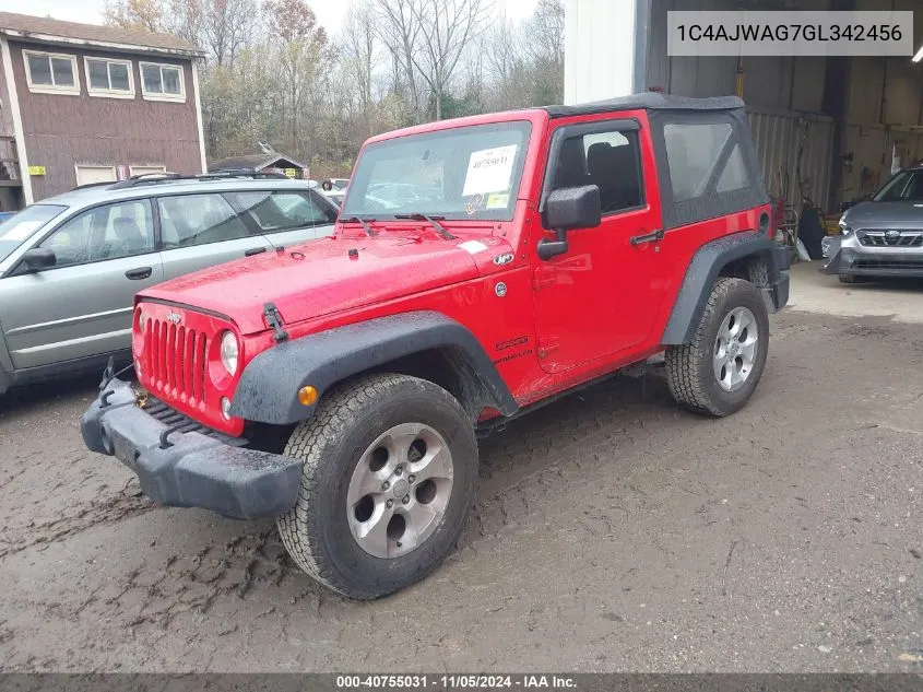 1C4AJWAG7GL342456 2016 Jeep Wrangler Sport