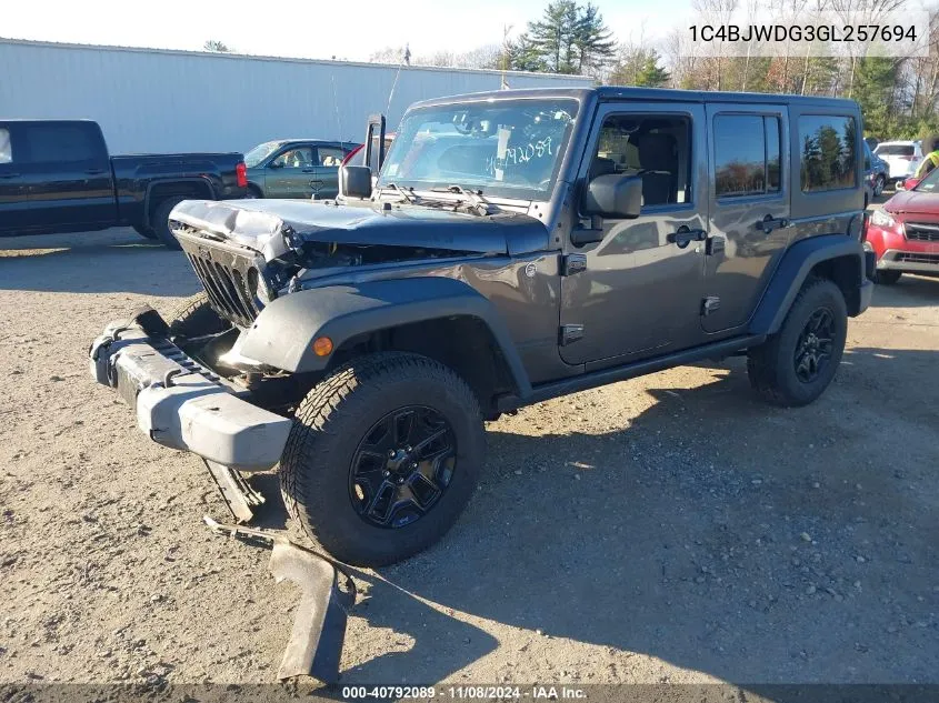 2016 Jeep Wrangler Unlimited Willys Wheeler VIN: 1C4BJWDG3GL257694 Lot: 40792089