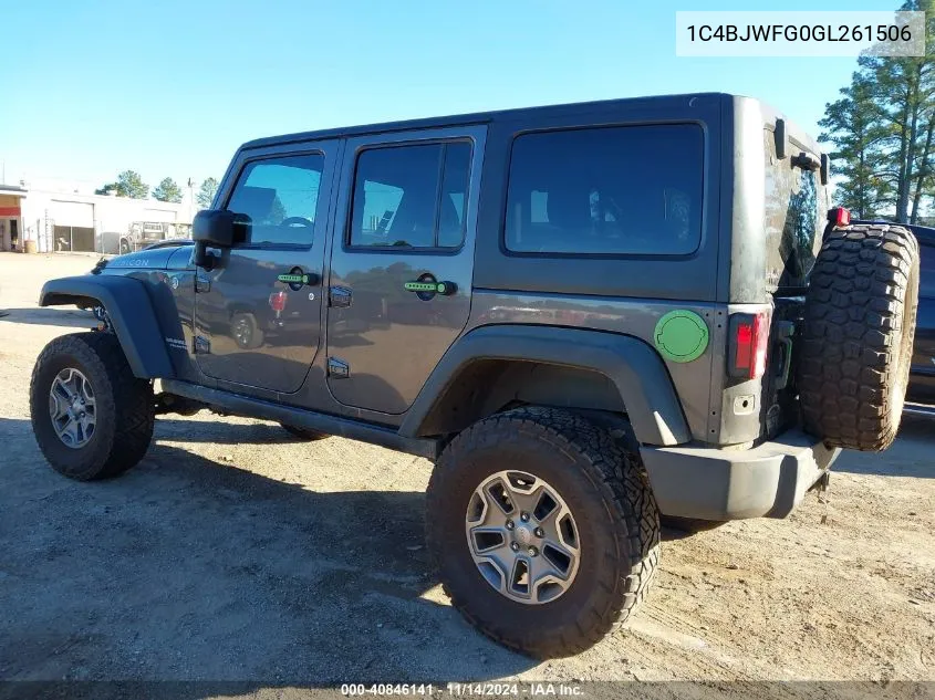 2016 Jeep Wrangler Unlimited Rubicon VIN: 1C4BJWFG0GL261506 Lot: 40846141