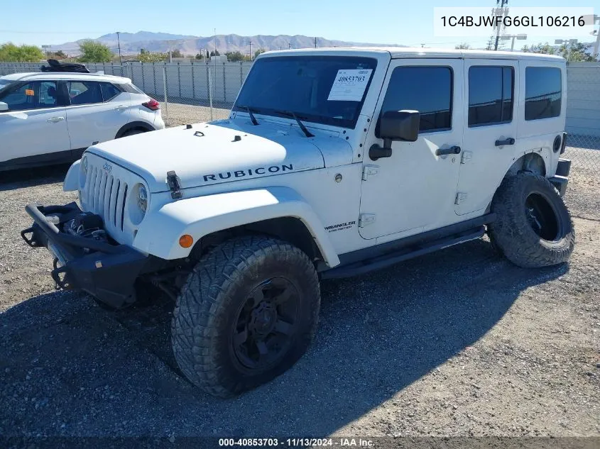 1C4BJWFG6GL106216 2016 Jeep Wrangler Unlimited Rubicon