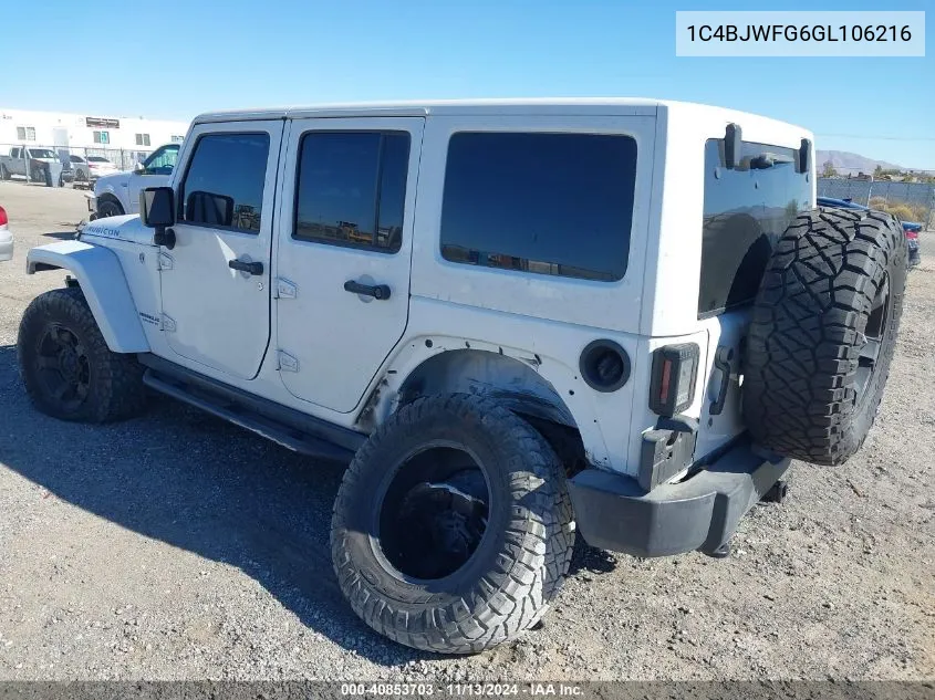 1C4BJWFG6GL106216 2016 Jeep Wrangler Unlimited Rubicon