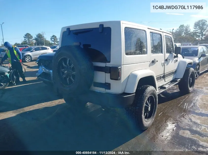 2016 Jeep Wrangler Unlimited Sport VIN: 1C4BJWDG7GL117986 Lot: 40854184