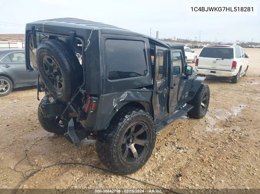 2017 Jeep Wrangler Unlimited Sport Rhd 4X4 VIN: 1C4BJWKG7HL518281 Lot: 38642798