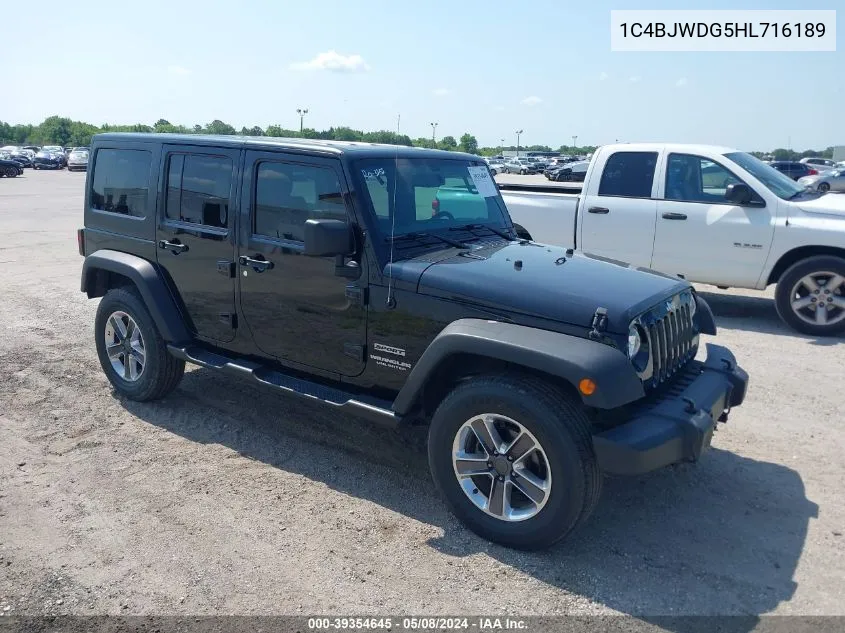 1C4BJWDG5HL716189 2017 Jeep Wrangler Unlimited Sport 4X4