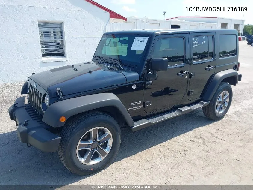 1C4BJWDG5HL716189 2017 Jeep Wrangler Unlimited Sport 4X4