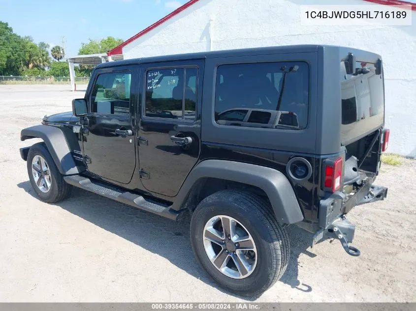 1C4BJWDG5HL716189 2017 Jeep Wrangler Unlimited Sport 4X4