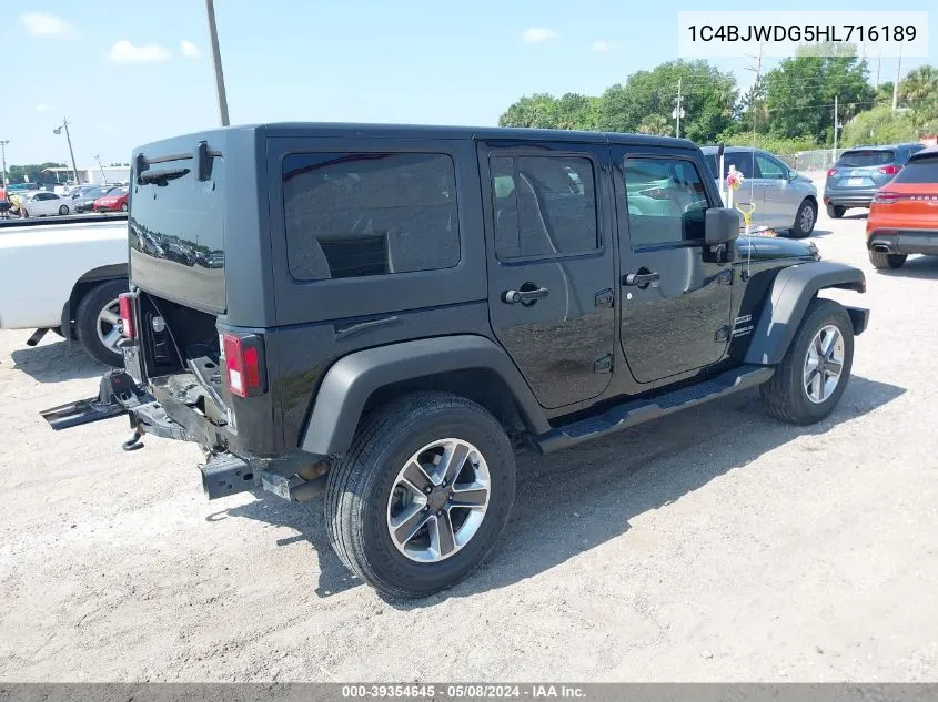 2017 Jeep Wrangler Unlimited Sport 4X4 VIN: 1C4BJWDG5HL716189 Lot: 39354645