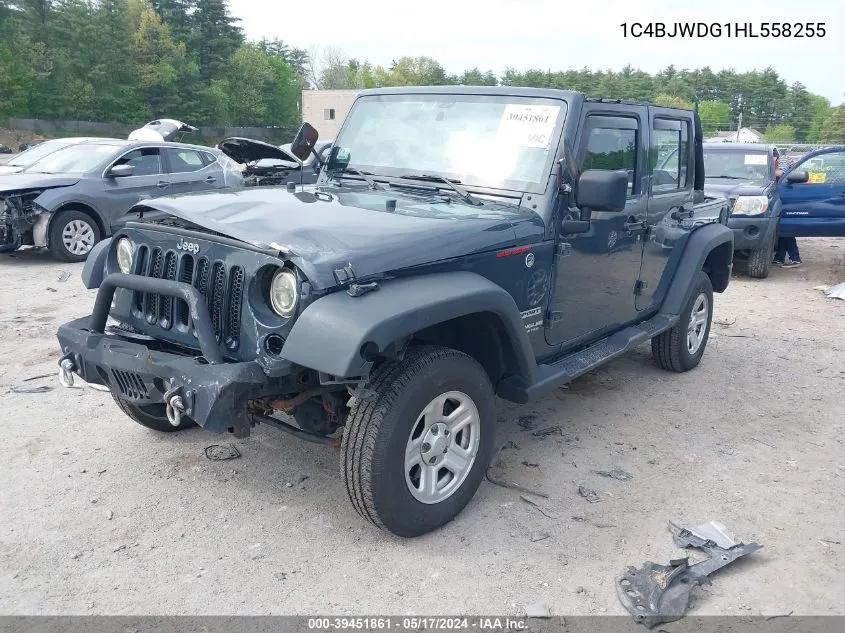 1C4BJWDG1HL558255 2017 Jeep Wrangler Unlimited Sport 4X4