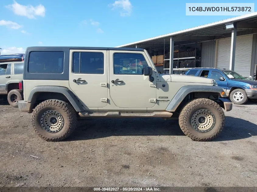 1C4BJWDG1HL573872 2017 Jeep Wrangler Unlimited Sport 4X4