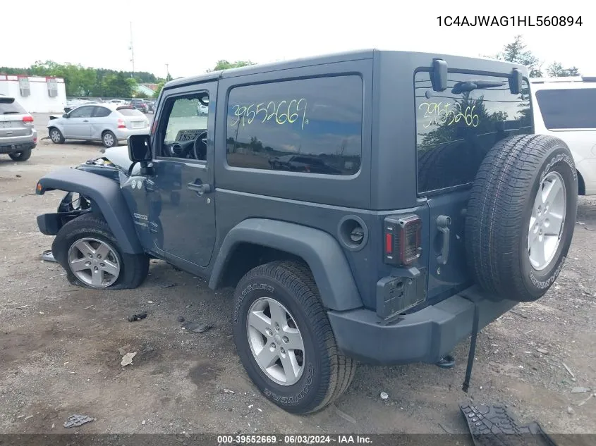 1C4AJWAG1HL560894 2017 Jeep Wrangler Sport 4X4