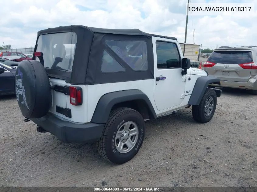 1C4AJWAG2HL618317 2017 Jeep Wrangler Sport 4X4