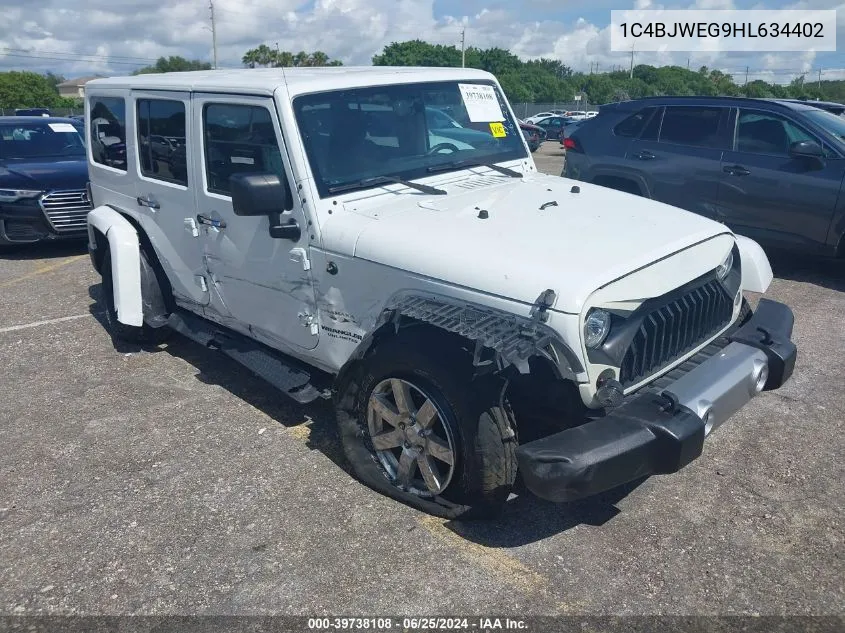 1C4BJWEG9HL634402 2017 Jeep Wrangler Unlimited Sahara 4X4