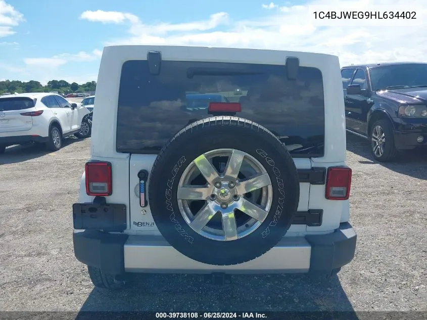 1C4BJWEG9HL634402 2017 Jeep Wrangler Unlimited Sahara 4X4