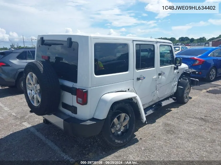 2017 Jeep Wrangler Unlimited Sahara 4X4 VIN: 1C4BJWEG9HL634402 Lot: 39738108