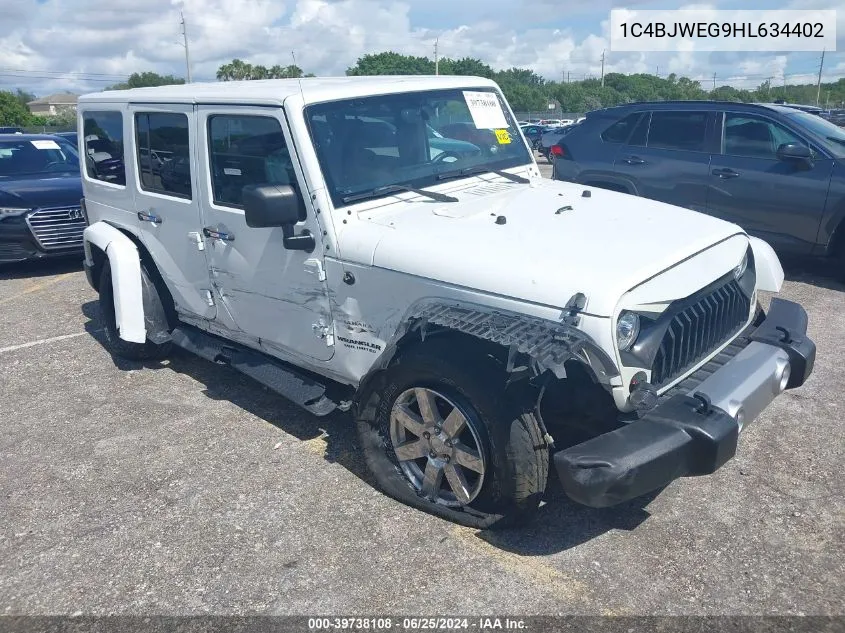 1C4BJWEG9HL634402 2017 Jeep Wrangler Unlimited Sahara 4X4