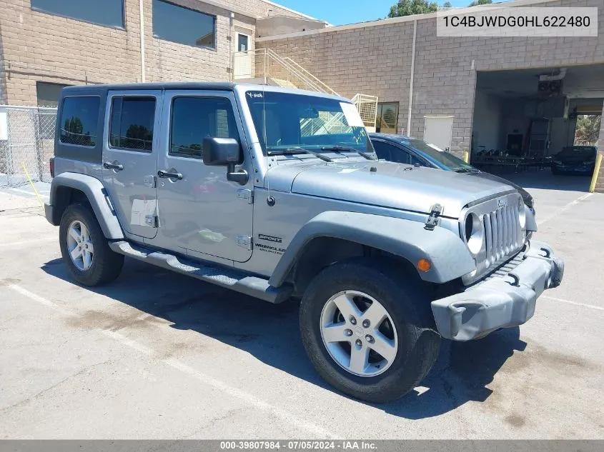 1C4BJWDG0HL622480 2017 Jeep Wrangler Unlimited Sport 4X4