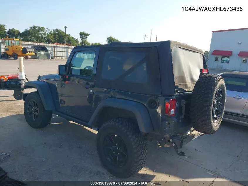 1C4AJWAGXHL673436 2017 Jeep Wrangler Willy Wheeler 4X4