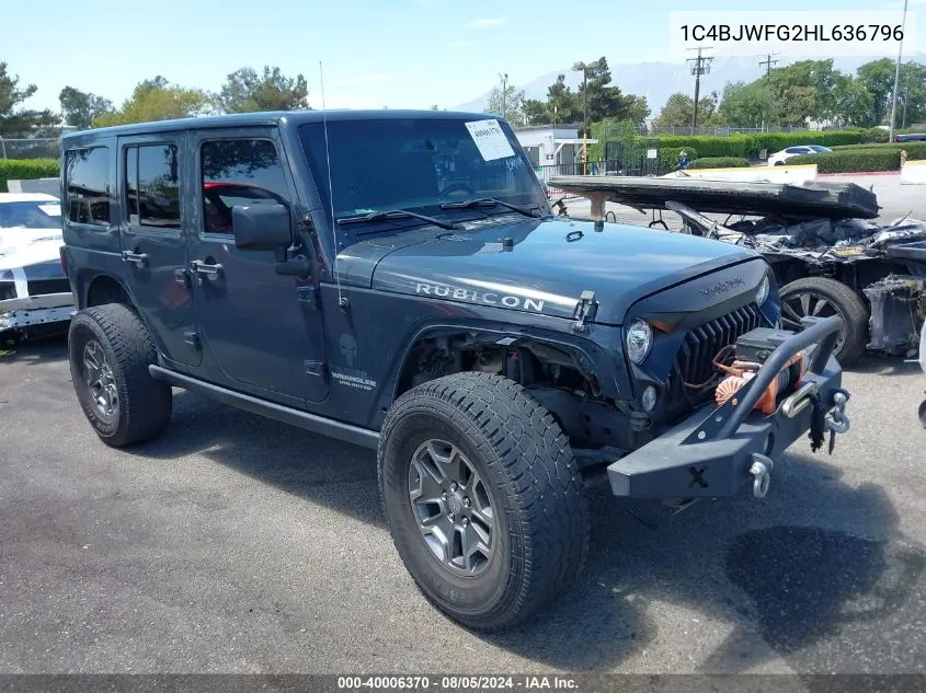 1C4BJWFG2HL636796 2017 Jeep Wrangler Unlimited Rubicon 4X4