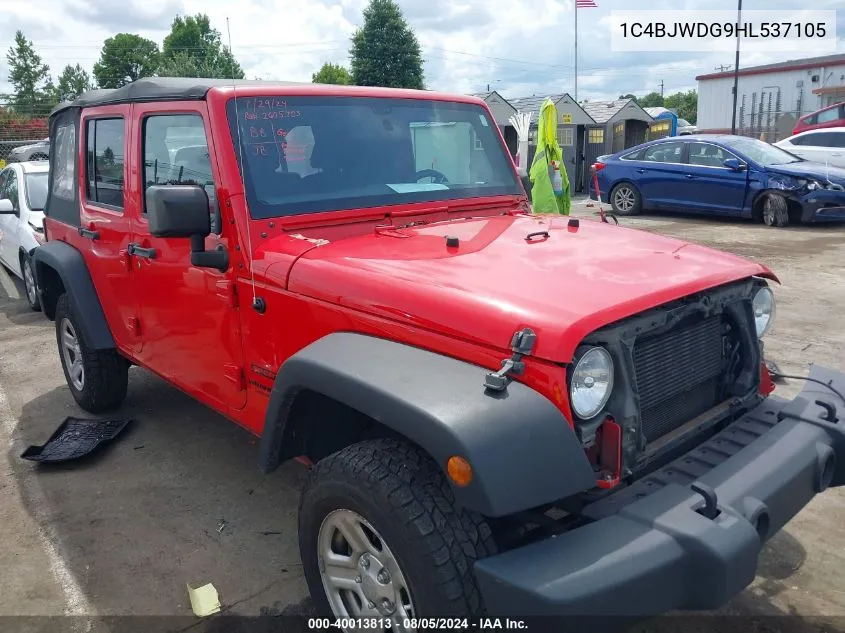 2017 Jeep Wrangler Unlimited Sport 4X4 VIN: 1C4BJWDG9HL537105 Lot: 40013813