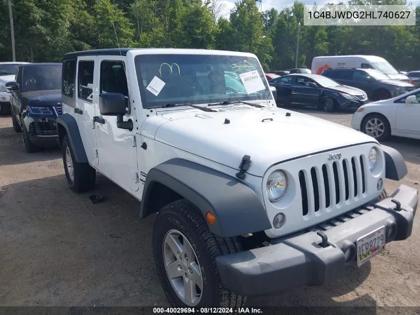 1C4BJWDG2HL740627 2017 Jeep Wrangler Unlimited Sport 4X4