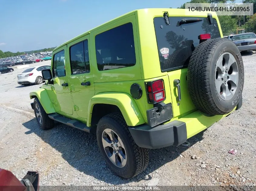 2017 Jeep Wrangler Unlimited Sahara 4X4 VIN: 1C4BJWEG4HL508965 Lot: 40031872