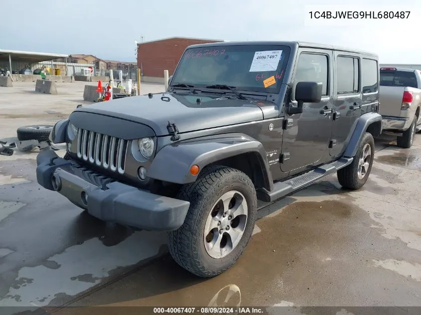 1C4BJWEG9HL680487 2017 Jeep Wrangler Unlimited Sahara 4X4