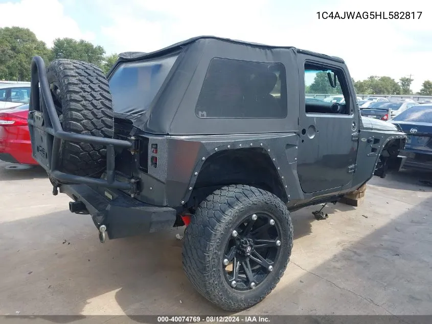 2017 Jeep Wrangler Sport 4X4 VIN: 1C4AJWAG5HL582817 Lot: 40074769