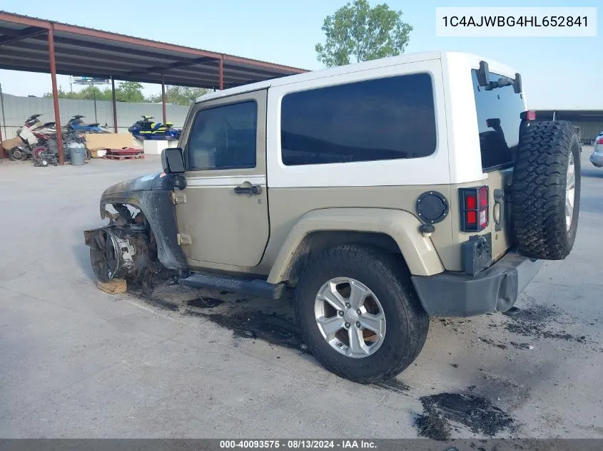 2017 Jeep Wrangler Sahara VIN: 1C4AJWBG4HL652841 Lot: 40093575