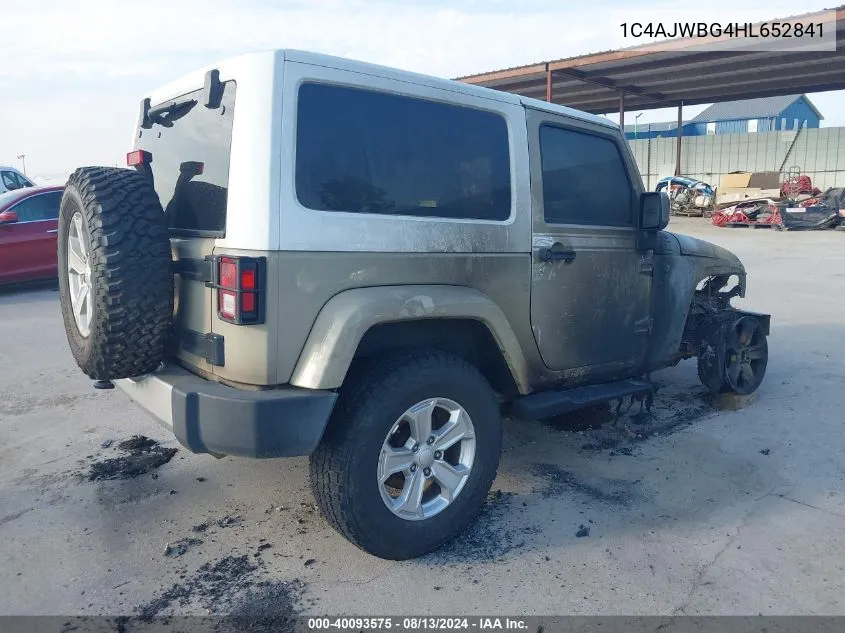 2017 Jeep Wrangler Sahara VIN: 1C4AJWBG4HL652841 Lot: 40093575