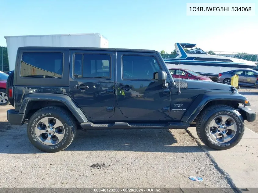 2017 Jeep Wrangler Unlimited Sahara VIN: 1C4BJWEG5HL534068 Lot: 40123250