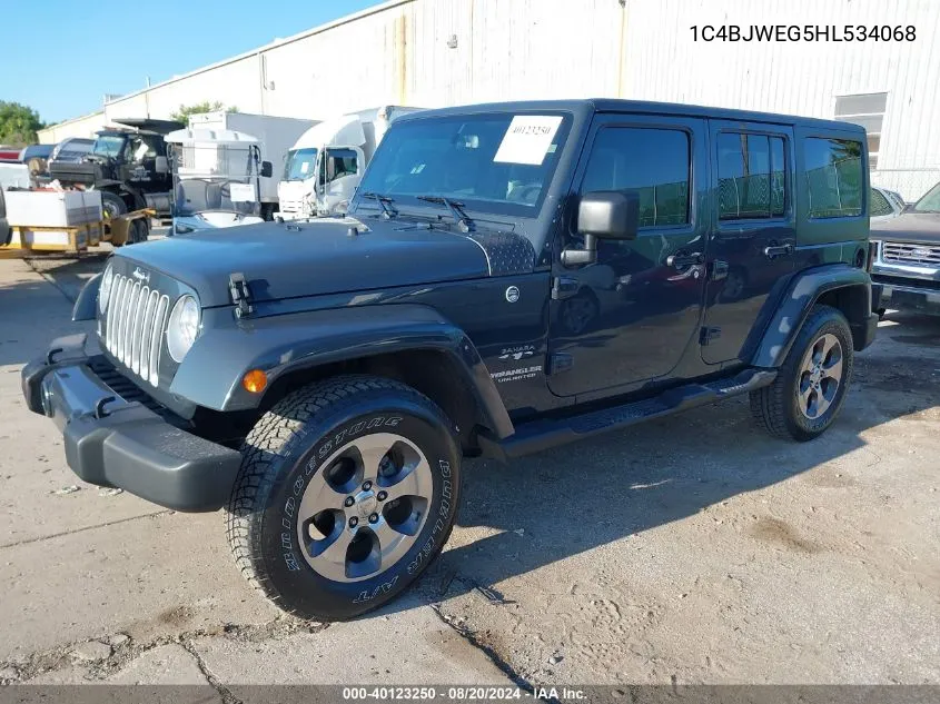 2017 Jeep Wrangler Unlimited Sahara VIN: 1C4BJWEG5HL534068 Lot: 40123250