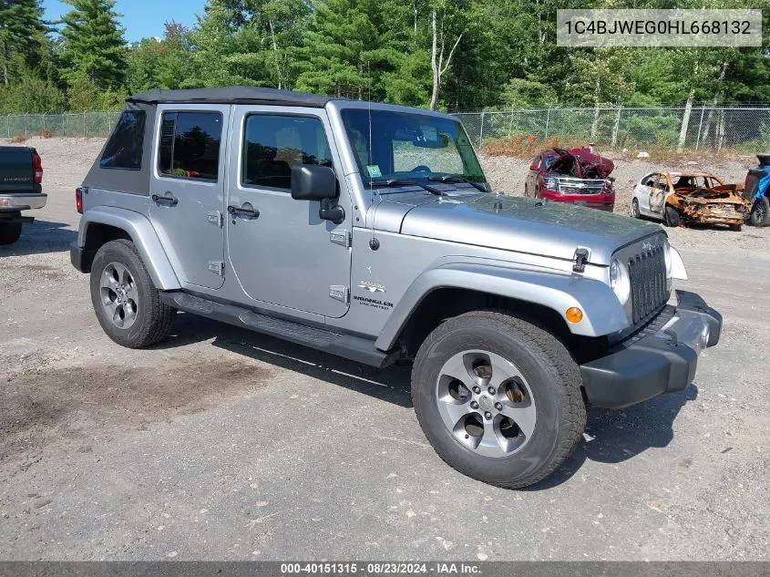 2017 Jeep Wrangler Unlimited Sahara VIN: 1C4BJWEG0HL668132 Lot: 40151315