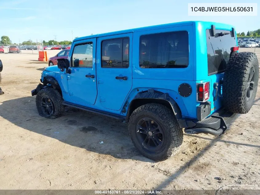 2017 Jeep Wrangler Unlimited Winter 4X4 VIN: 1C4BJWEG5HL650631 Lot: 40153761