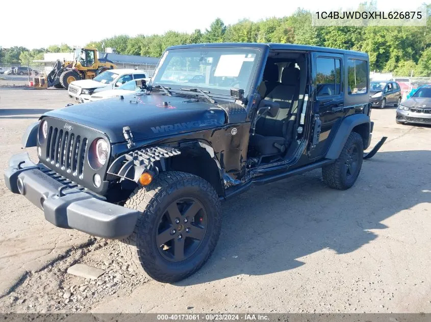 2017 Jeep Wrangler Unlimited Big Bear 4X4 VIN: 1C4BJWDGXHL626875 Lot: 40173061