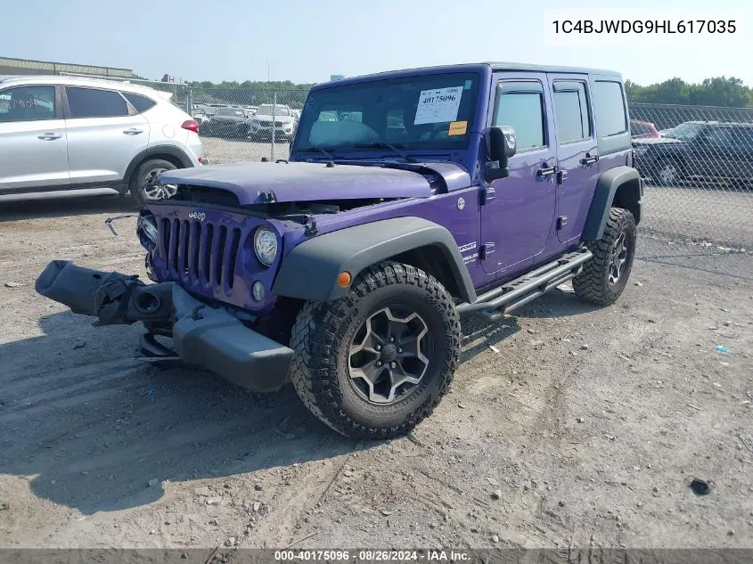 1C4BJWDG9HL617035 2017 Jeep Wrangler Unlimited Sport 4X4