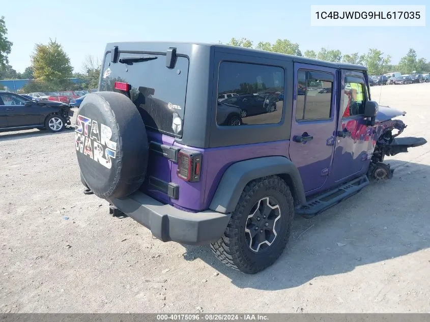 2017 Jeep Wrangler Unlimited Sport 4X4 VIN: 1C4BJWDG9HL617035 Lot: 40175096