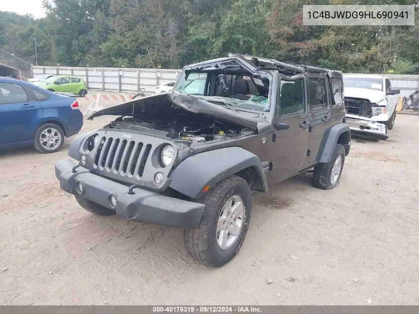 2017 Jeep Wrangler Unlimited Sport 4X4 VIN: 1C4BJWDG9HL690941 Lot: 40178319