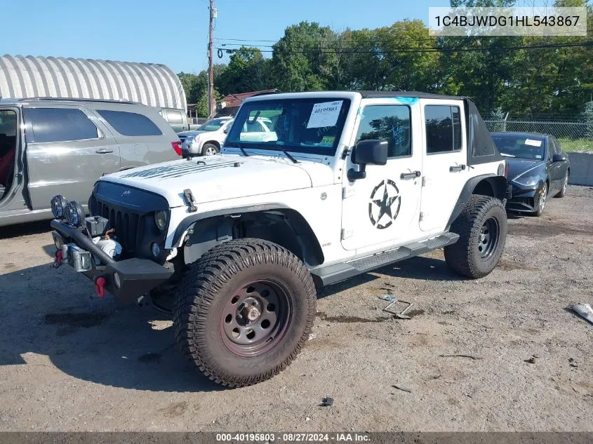 1C4BJWDG1HL543867 2017 Jeep Wrangler Unlimited Sport 4X4