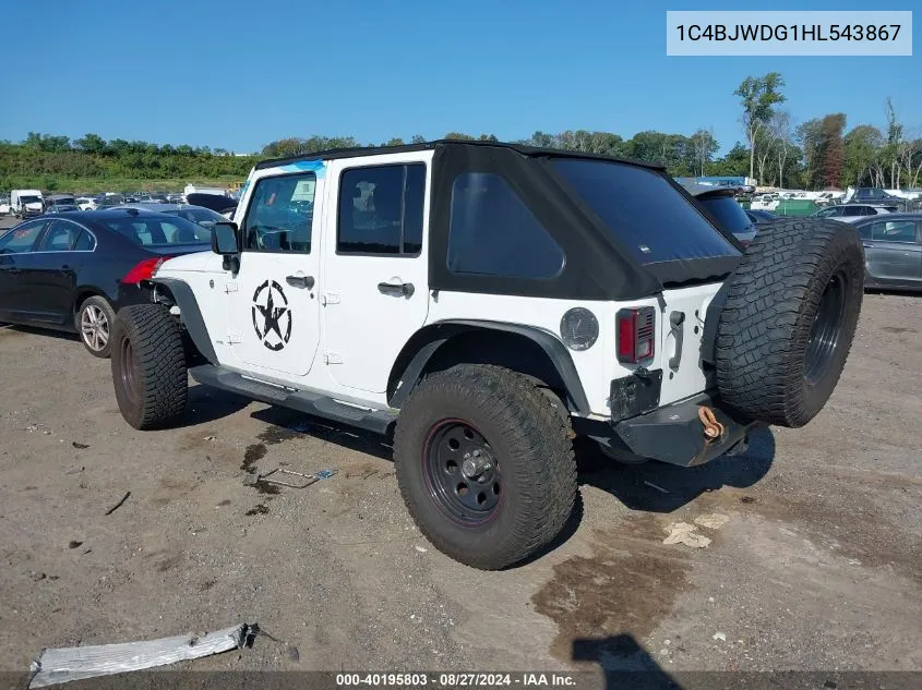 1C4BJWDG1HL543867 2017 Jeep Wrangler Unlimited Sport 4X4