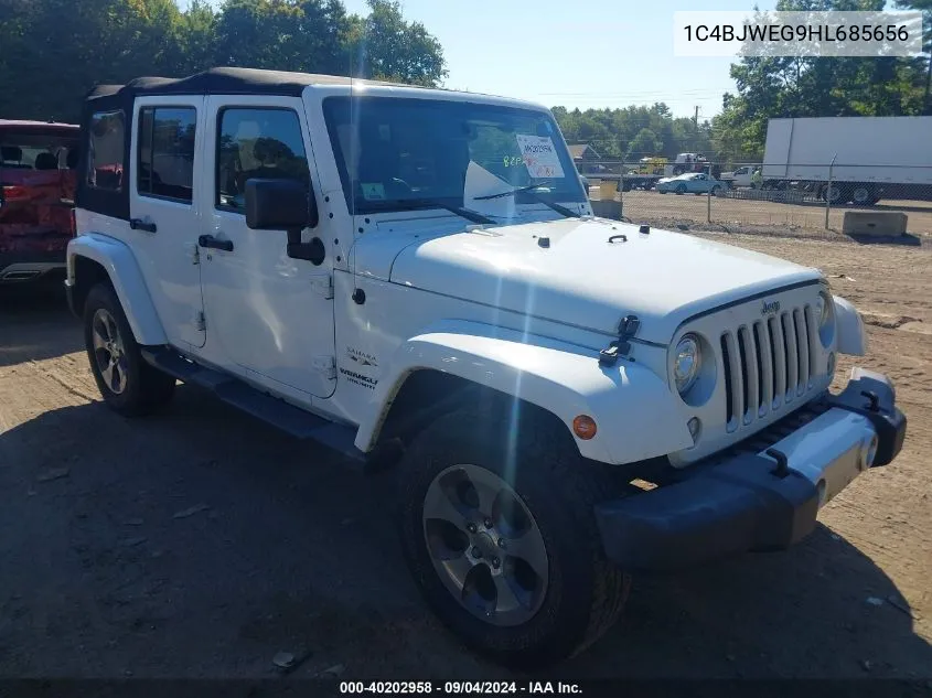 2017 Jeep Wrangler Unlimited Sahara 4X4 VIN: 1C4BJWEG9HL685656 Lot: 40202958