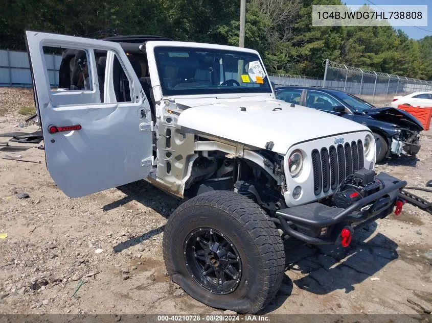 1C4BJWDG7HL738808 2017 Jeep Wrangler Unlimited Sport 4X4