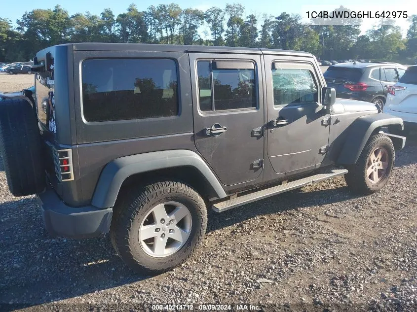 1C4BJWDG6HL642975 2017 Jeep Wrangler Unlimited Sport 4X4