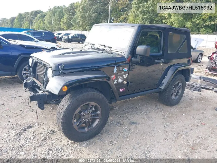 2017 Jeep Wrangler 75Th Anniversary Edition 4X4 VIN: 1C4AJWBG7HL516932 Lot: 40273135