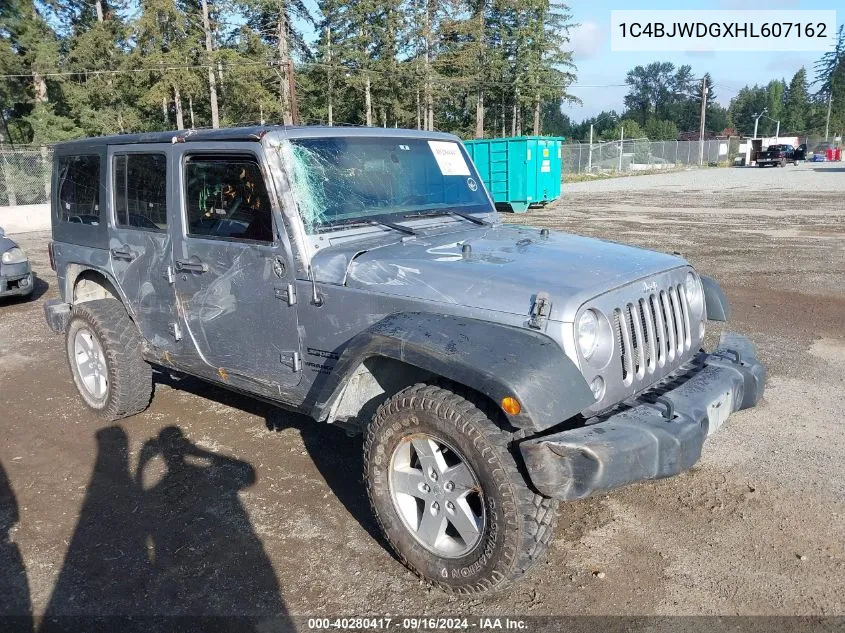 2017 Jeep Wrangler Unlimited Sport 4X4 VIN: 1C4BJWDGXHL607162 Lot: 40280417